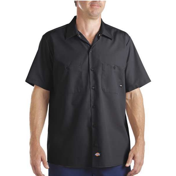 Short Slv Indstrl Shirt, Poplin, Black, L