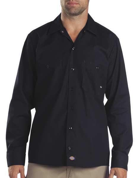 Long Slv Indstrl Shirt, Poplin, Black, M