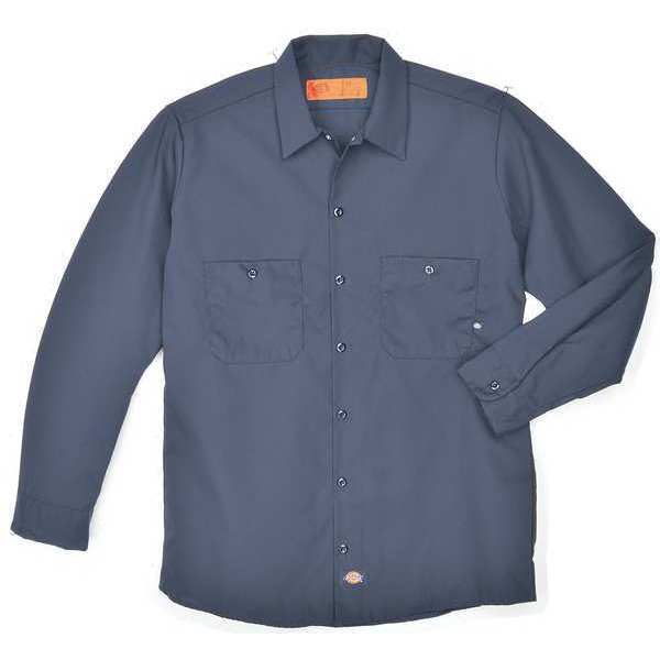 Long Slv Indstrl Shirt, Poplin, Navy, XLT