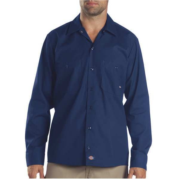 Long Slv Indstrl Shirt, Poplin, Navy, 2X