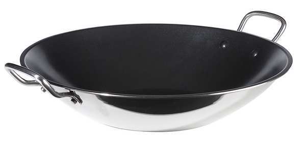 Non Stick Wok, 4-1/4 qt, Silver