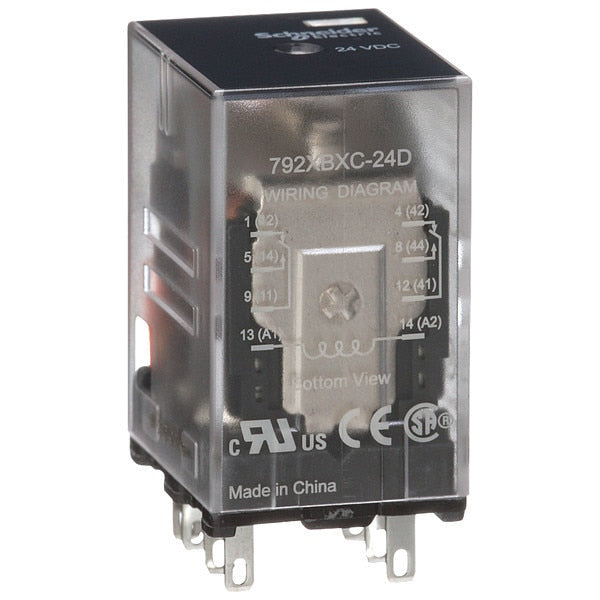 General Purpose Relay, 24V DC Coil Volts, Square, 8 Pin, DPDT