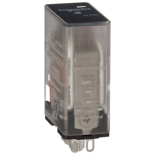 General Purpose Relay, 12V DC Coil Volts, Square, 5 Pin, SPDT