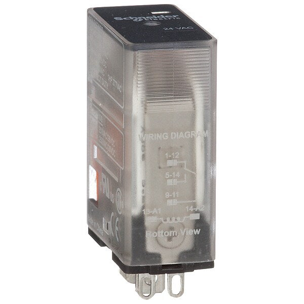 General Purpose Relay, 24V AC Coil Volts, Square, 5 Pin, SPDT