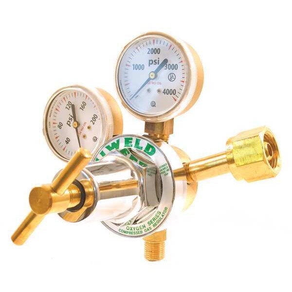 Stage Regulator, Single Stage, CGA-540, 5 to 125 psi, Use With: Oxygen
