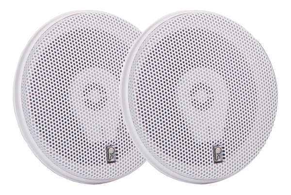 Outdoor Speakers, White, 2-1/2in.D, 100W, PR