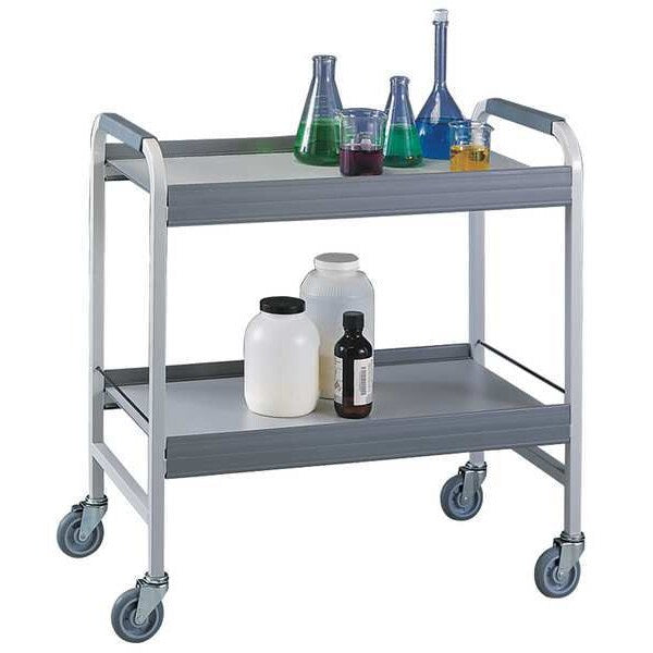Welded Steel Frame Utility Chemical Cart, 2 Shelves