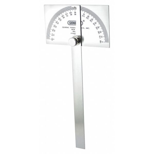 Protractor, Stainless Steel, 7-3/4 in. L