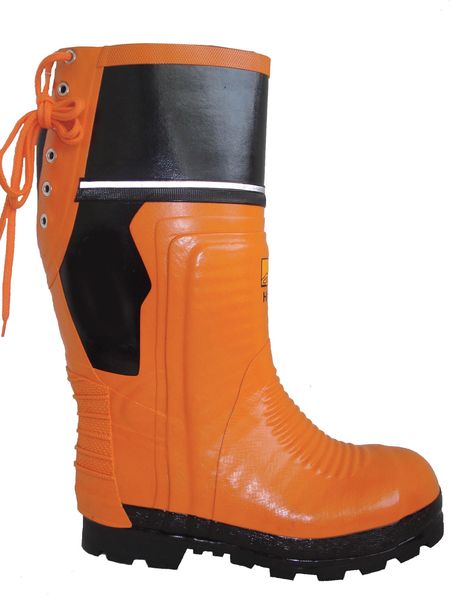 Size 12 Unisex Steel Rubber Boot, Orange/Black