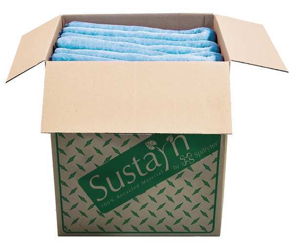 Sorbents, 44 gal/pk; 1.1 gal/sock, Oil Absorbed, Blue, Polypropylene, 40 PK