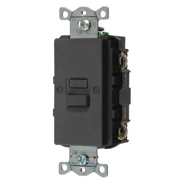 GFCI Receptacle, 20A, 125VAC, 5-20R, Black
