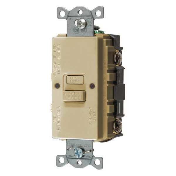 GFCI Receptacle, 20A, 125VAC, 5-20R, Ivory