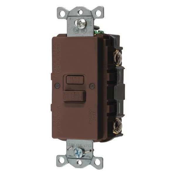 GFCI Receptacle, 20A, 125VAC, 5-20R, Brown
