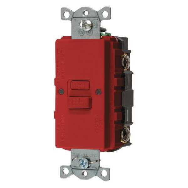 GFCI Receptacle, 20A, 125VAC, 5-20R, Red