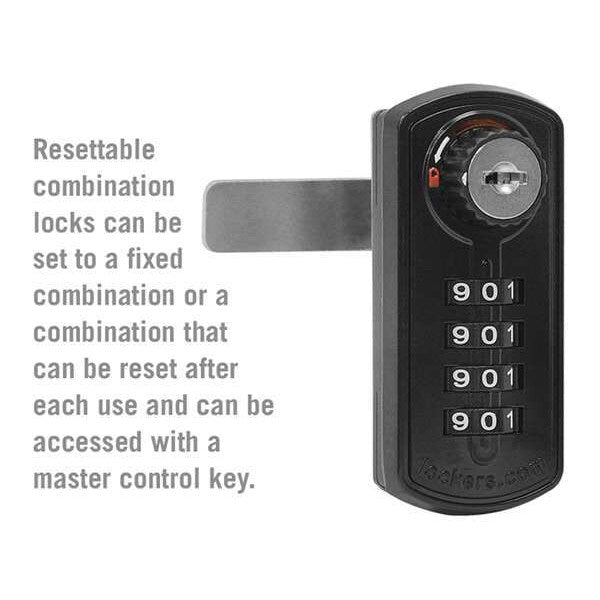 Built In Locker Lock, Zinc, Black/White