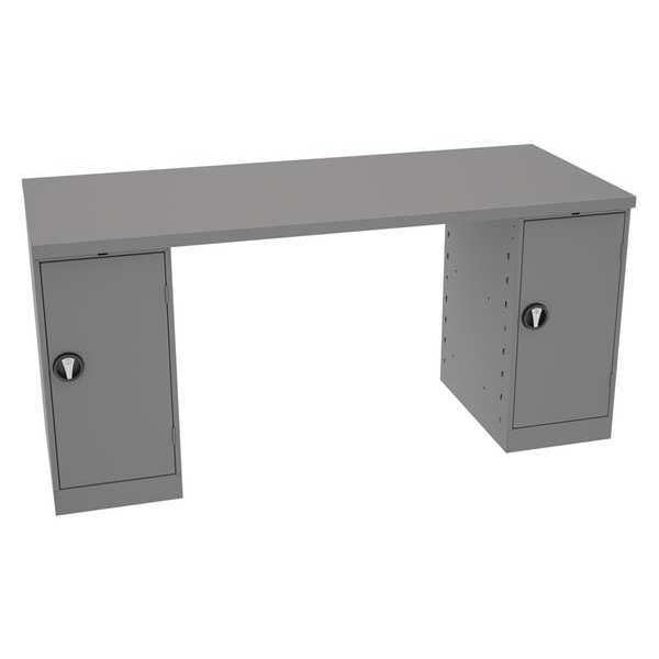 Workbench, Steel, 72 in W, 33 1/2 in Height, 1,800 lb, Pedestal