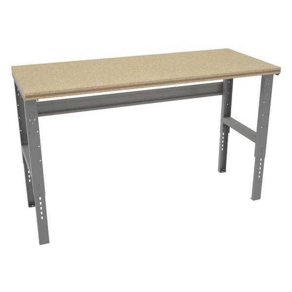 Bolted Workbench, Shop Top, 72 in W, 35-3/8 in to 41-3/8 in Height, 1,500 lb, Straight