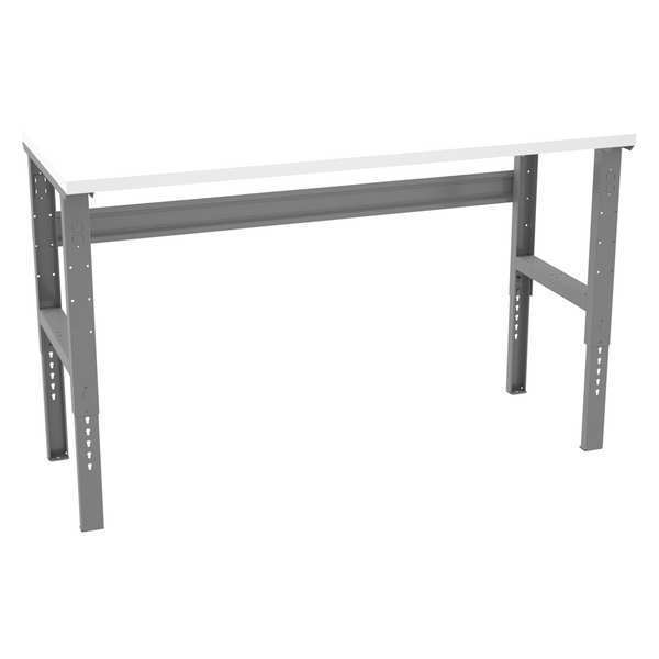 Bolted Workbench, Laminate, 72 in W, 35-3/8 in to 41-3/8 in Height, 750 lb, Straight