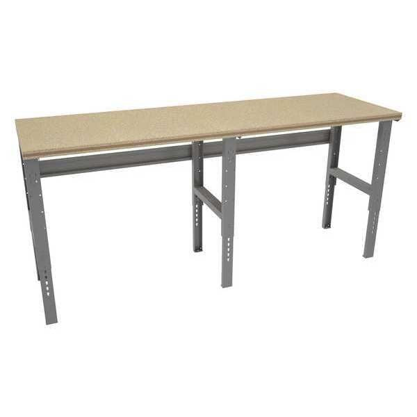 Bolted Workbench, Shop Top, 96 in W, 35-3/8 in to 41-3/8 in Height, 1,000 lb, Straight