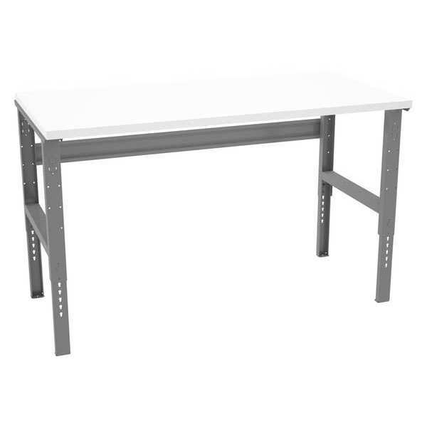 Bolted Workbench, Laminate, 72 in W, 35-3/8 in to 41-3/8 in Height, 750 lb, Straight