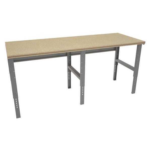 Bolted Workbench, Shop Top, 96 in W, 35-3/8 in to 41-3/8 in Height, 2,400 lb, Straight