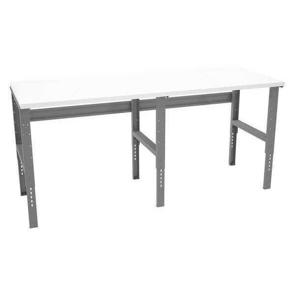 Bolted Workbench, Laminate, 96 in W, 35-3/8 in to 41-3/8 in Height, 1,200 lb, Straight