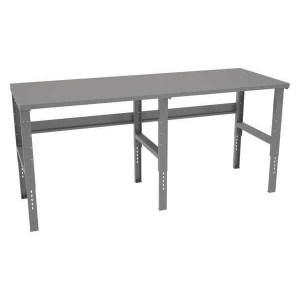Bolted Workbench, Steel, 96 in W, 35-3/8 in to 41-3/8 in Height, 4,000 lb, Straight