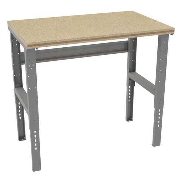 Bolted Workbench, Shop Top, 48 in W, 35-3/8 in to 41-3/8 in Height, 2,000 lb, Straight