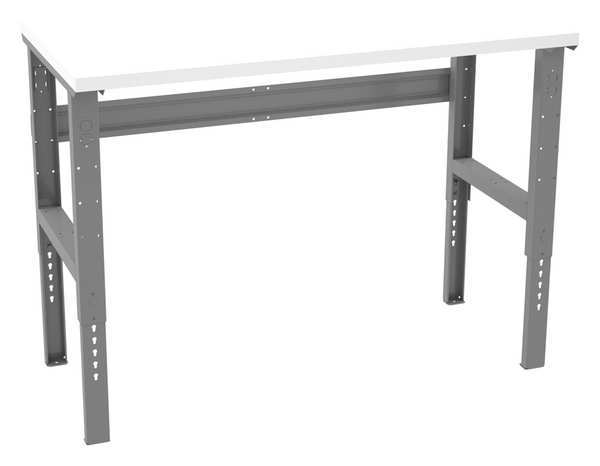 Bolted Workbench, Laminate, 60 in W, 35-3/8 in to 41-3/8 in Height, 800 lb, Straight