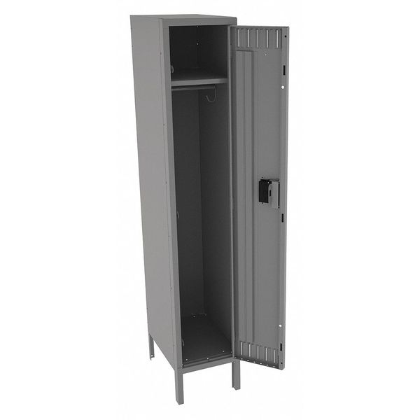 Wardrobe Locker, 12 in W, 18 in D, 66 in H, (1) Tier, (1) Wide, Medium Gray