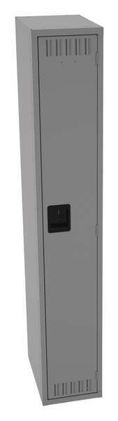 Wardrobe Locker, 12 in W, 18 in D, 72 in H, (1) Tier, (1) Wide, Medium Gray