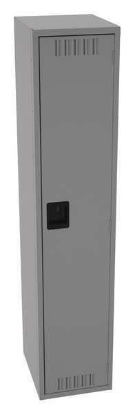 Wardrobe Locker, 15 in W, 18 in D, 72 in H, (1) Tier, (1) Wide, Medium Gray