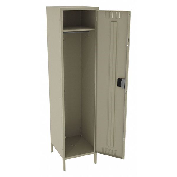 Wardrobe Locker, 18 in W, 21 in D, 78 in H, (1) Tier, (1) Wide, Sand