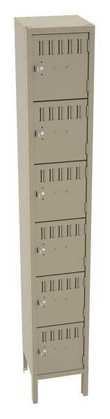 Box Locker, 12 in W, 12 in D, 78 in H, (1) Wide, Sand