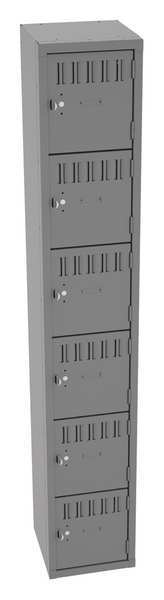 Box Locker, 12 in W, 12 in D, 72 in H, (1) Wide, Gray