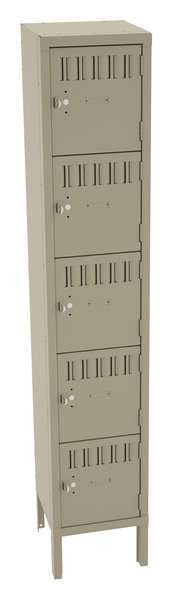 Box Locker, 12 in W, 12 in D, 66 in H, (1) Wide, Sand