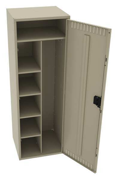 Wardrobe Locker, 24 in W, 21 in D, 72 in H, (1) Tier, (1) Wide, Sand