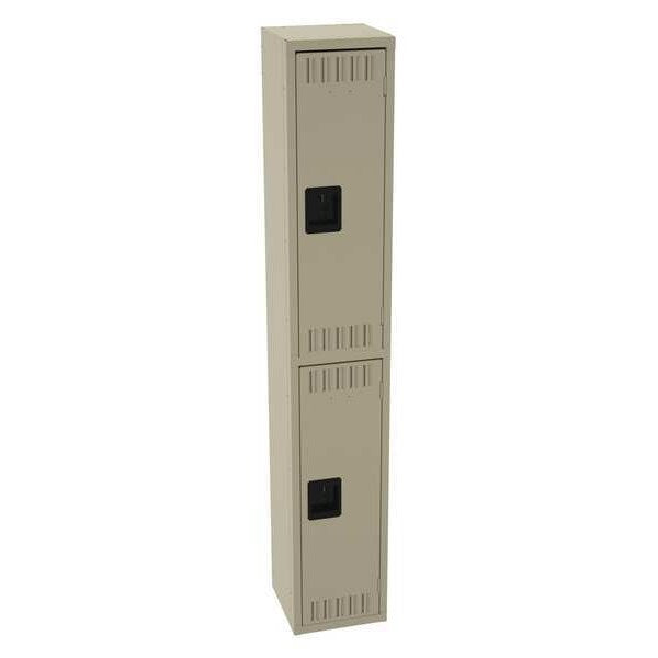 Wardrobe Locker, 12 in W, 12 in D, 72 in H, (1) Wide, (2) Openings, Sand