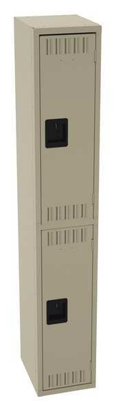Wardrobe Locker, 12 in W, 15 in D, 72 in H, (1) Wide, (2) Openings, Sand