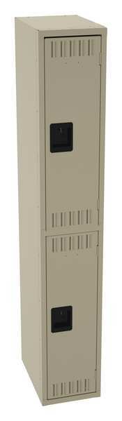 Wardrobe Locker, 12 in W, 18 in D, 72 in H, (1) Wide, (2) Openings, Sand