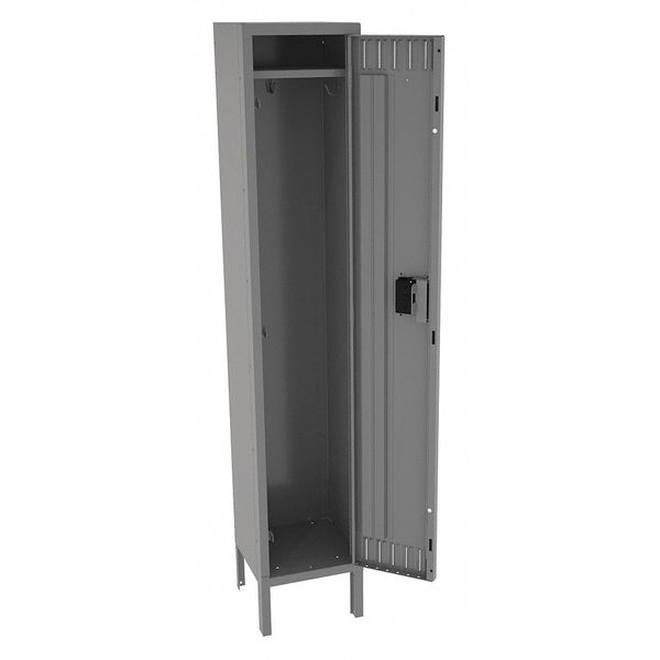 Wardrobe Locker, 12 in W, 15 in D, 66 in H, (1) Tier, (1) Wide, Medium Gray