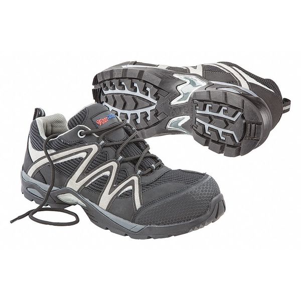 Athletic Style Work Shoes, Blk, 8, Nylon, PR