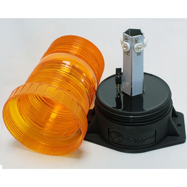 Warning Strobe, Amber, LED, 12 to 90VDC, Depth: 4 in