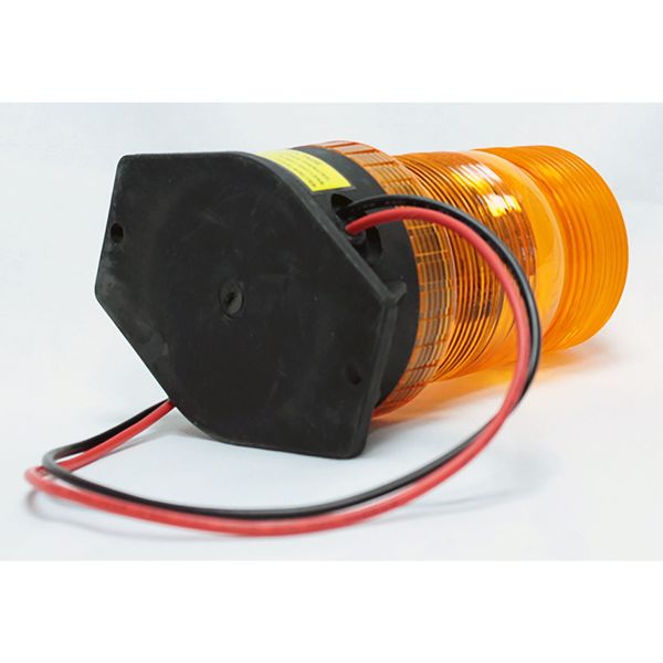Warning Strobe, Amber, LED, 12 to 90VDC, Depth: 4 in