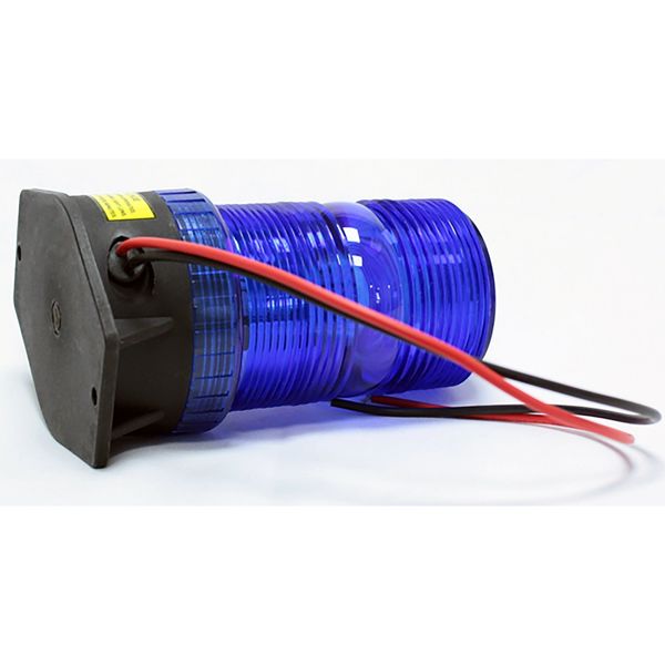 Warning Strobe, Blue, LED, 12 to 90VDC, Depth: 4 in