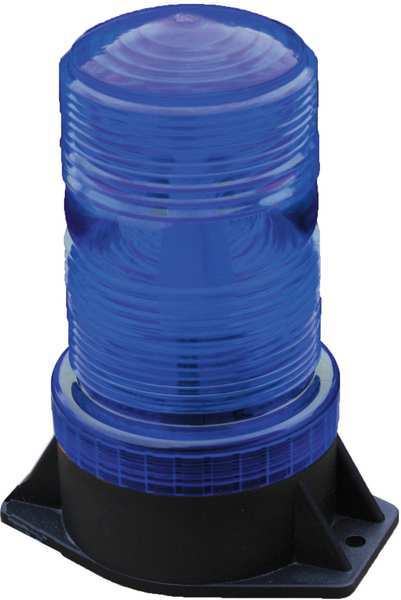 Warning Strobe, Blue, LED, 12 to 90VDC, Depth: 4 in