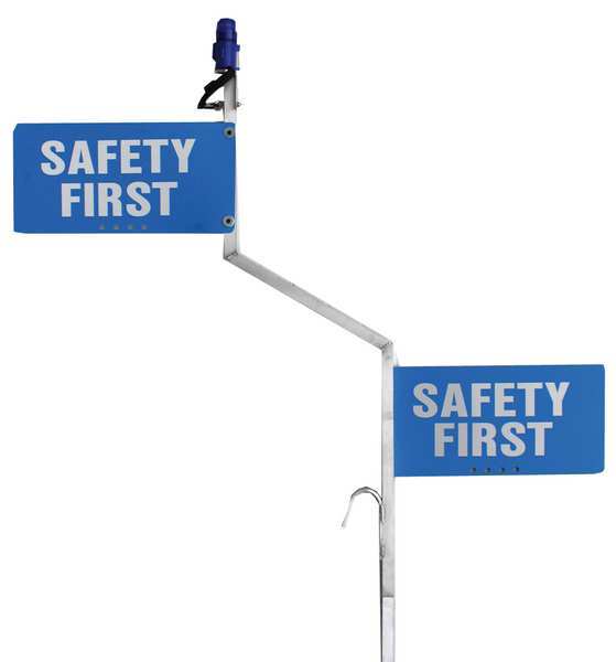Flag Staff and Sign, 9 5/8 in Height, 19 5/8 in Width, Reflective Vinyl, Rectangle, English