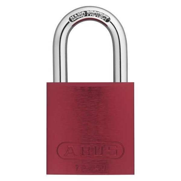 KD Red Charted 1-1/2 W/Number Key/Lock, Open, Rectangular Aluminum Body, Steel Shackle, 13/16 in W