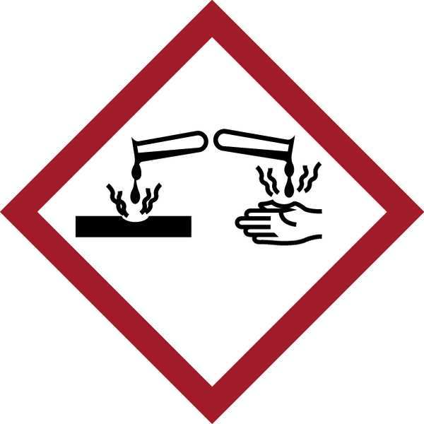 Label, GHS Corrosive, Vinyl, 16/Sheet