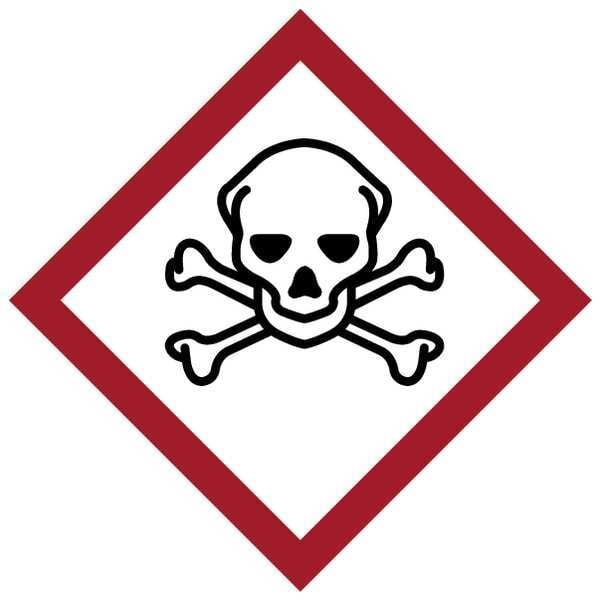 Label, GHS Severe Toxic, Vinyl, 4/Sheet